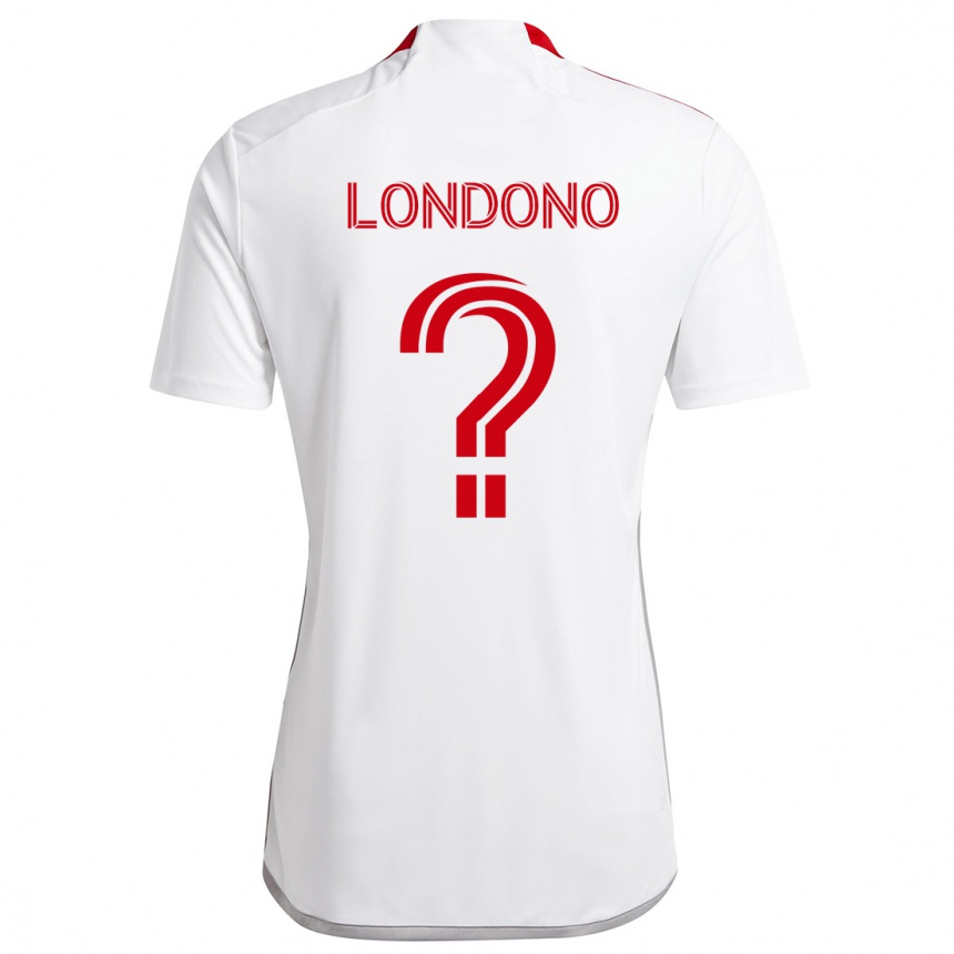 Kids Football Tyler Londono #0 White Red Away Jersey 2024/25 T-Shirt Uk