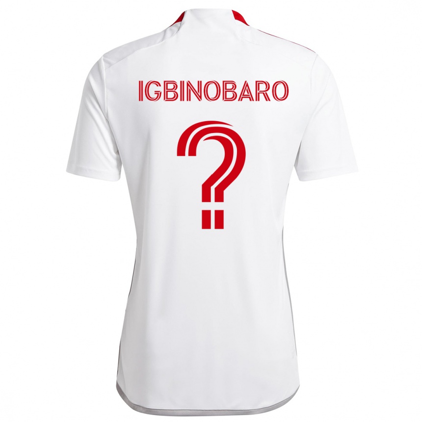 Kids Football Philip Igbinobaro #0 White Red Away Jersey 2024/25 T-Shirt Uk