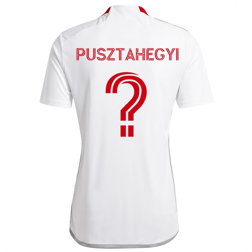 Kids Football Tristan Pusztahegyi #0 White Red Away Jersey 2024/25 T-Shirt Uk