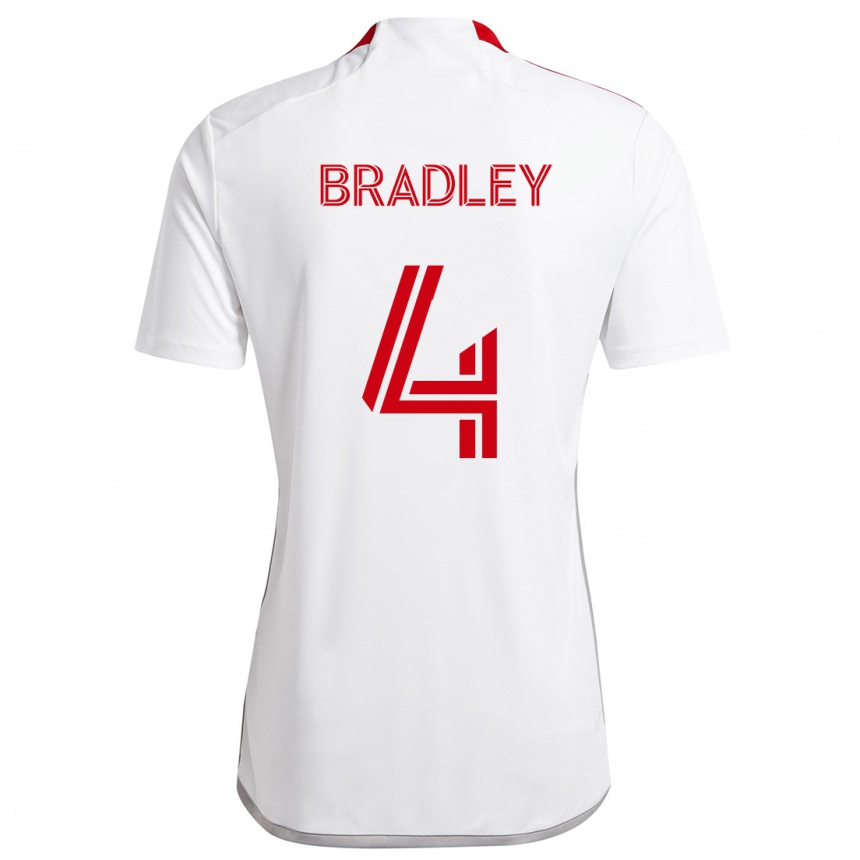 Kids Football Michael Bradley #4 White Red Away Jersey 2024/25 T-Shirt Uk