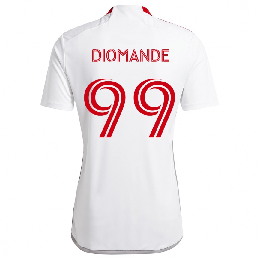 Kids Football Adama Diomande #99 White Red Away Jersey 2024/25 T-Shirt Uk