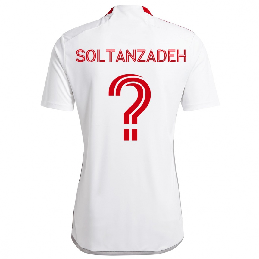 Kids Football Shayan Soltanzadeh #0 White Red Away Jersey 2024/25 T-Shirt Uk