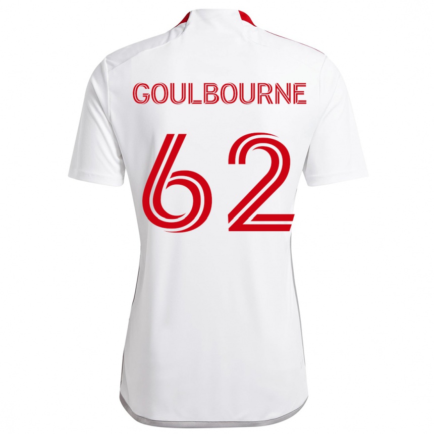 Kids Football Rohan Goulbourne #62 White Red Away Jersey 2024/25 T-Shirt Uk