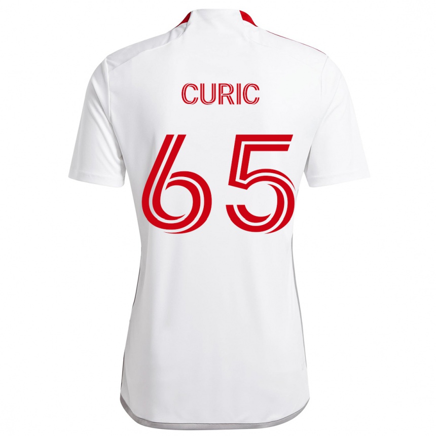 Kids Football Antony Curic #65 White Red Away Jersey 2024/25 T-Shirt Uk