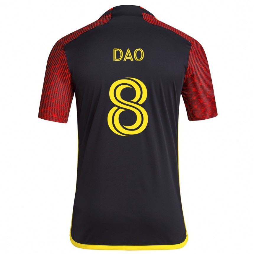 Kids Football Kaylee Dao #8 Red Black Away Jersey 2024/25 T-Shirt Uk