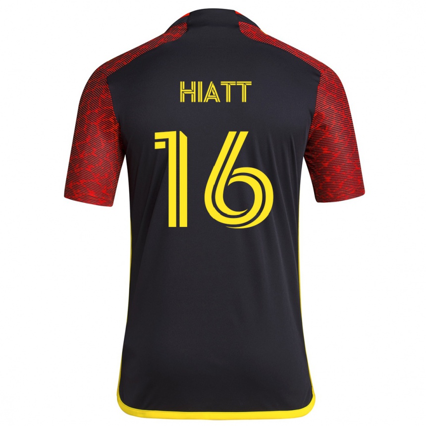 Kids Football Samantha Hiatt #16 Red Black Away Jersey 2024/25 T-Shirt Uk