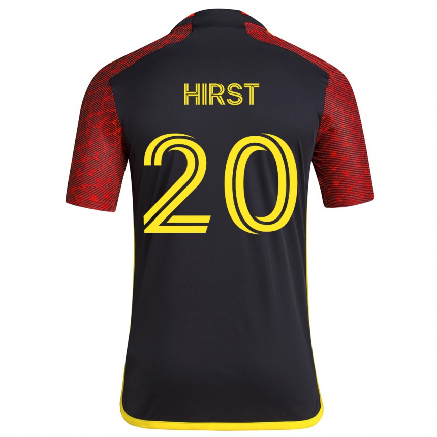 Kids Football Sophie Hirst #20 Red Black Away Jersey 2024/25 T-Shirt Uk