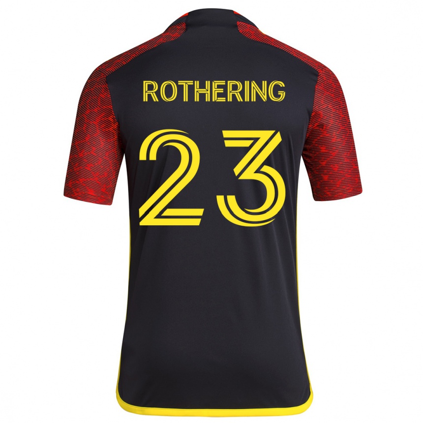 Kids Football Holly Rothering #23 Red Black Away Jersey 2024/25 T-Shirt Uk