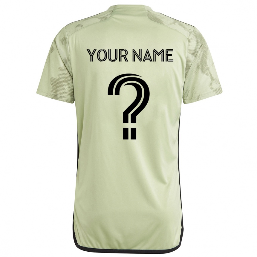 Kids Football Your Name #0 Light Green Away Jersey 2024/25 T-Shirt Uk