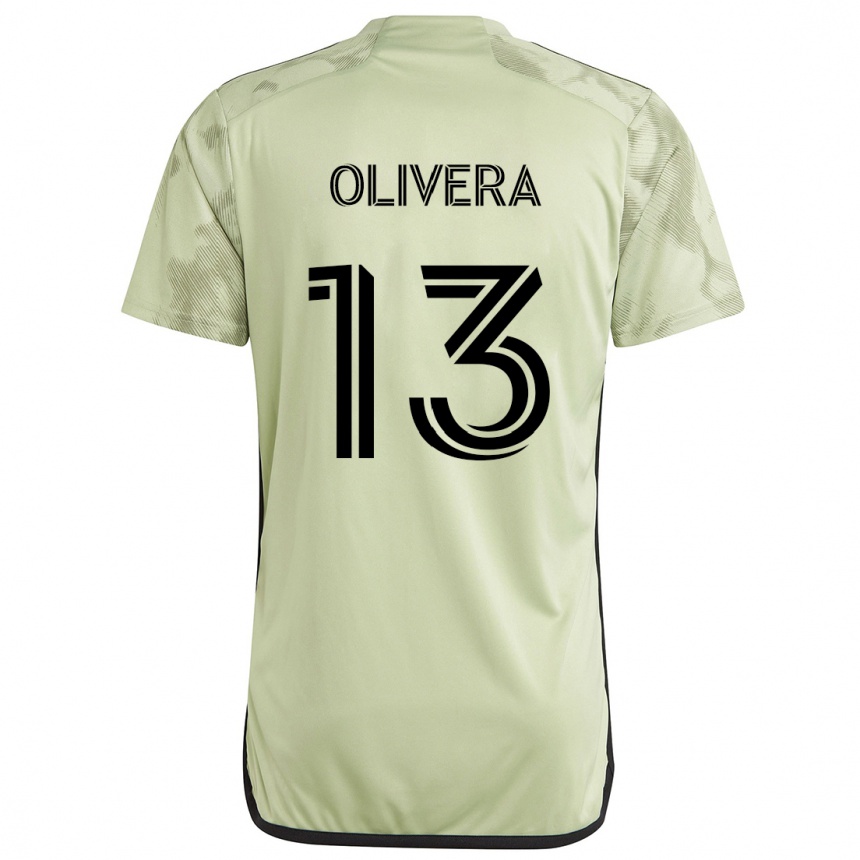 Kids Football Cristian Olivera #13 Light Green Away Jersey 2024/25 T-Shirt Uk