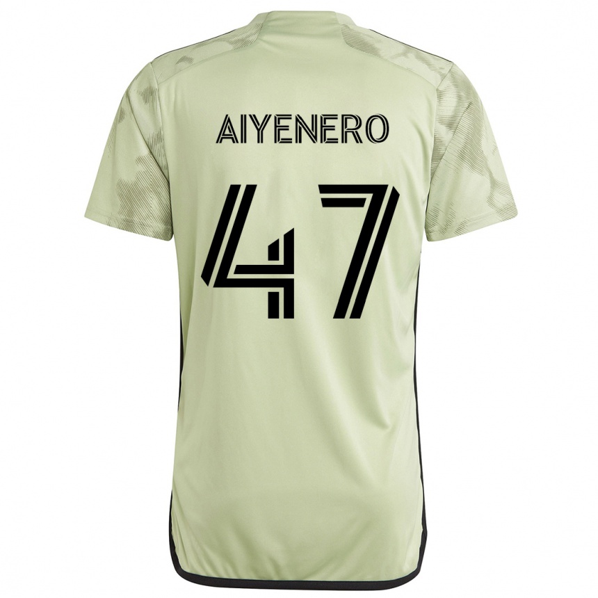 Kids Football Marius Aiyenero #47 Light Green Away Jersey 2024/25 T-Shirt Uk