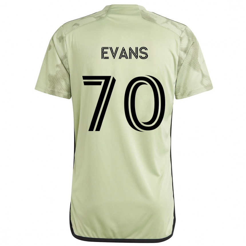 Kids Football Matthew Evans #70 Light Green Away Jersey 2024/25 T-Shirt Uk