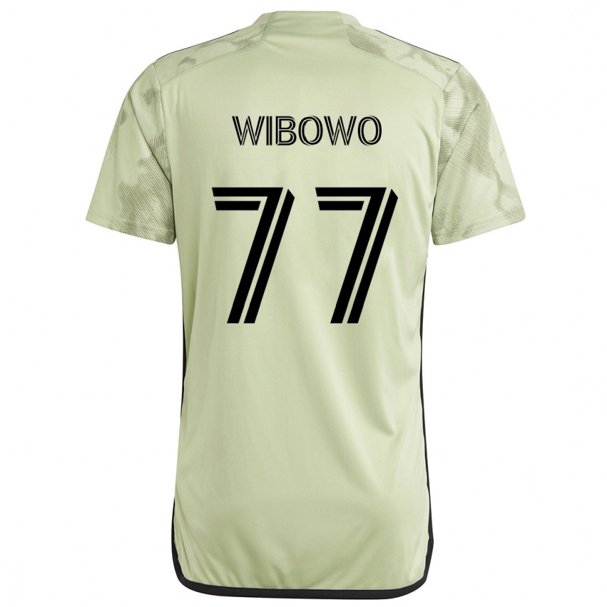 Kids Football Adrian Wibowo #77 Light Green Away Jersey 2024/25 T-Shirt Uk