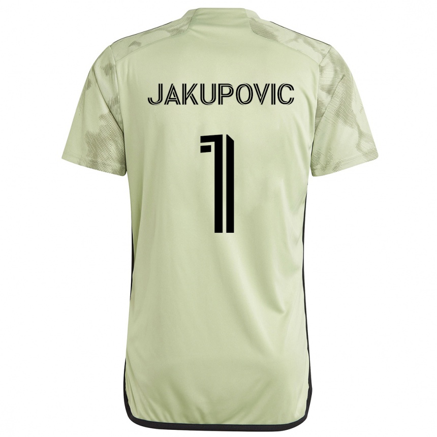 Kids Football Eldin Jakupović #1 Light Green Away Jersey 2024/25 T-Shirt Uk