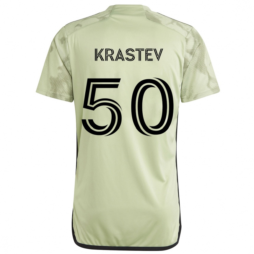 Kids Football Filip Krastev #50 Light Green Away Jersey 2024/25 T-Shirt Uk