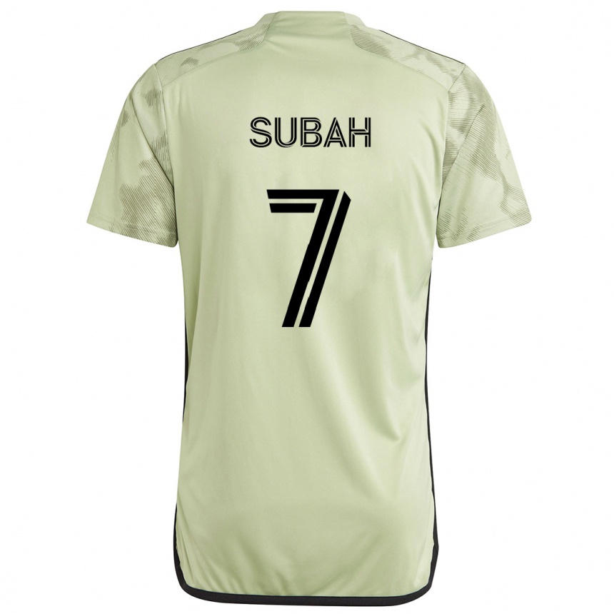 Kids Football Yekeson Subah #7 Light Green Away Jersey 2024/25 T-Shirt Uk