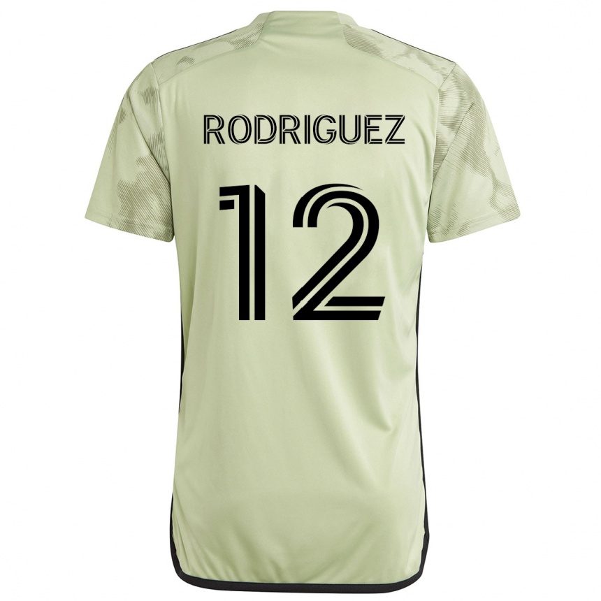 Kids Football Jeremi Rodríguez #12 Light Green Away Jersey 2024/25 T-Shirt Uk