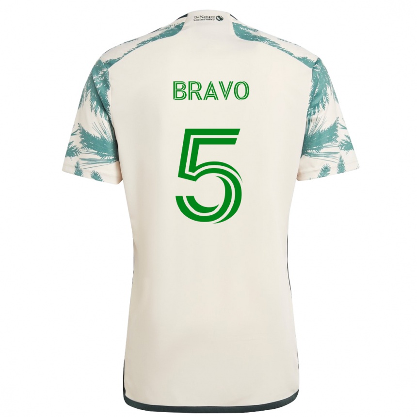 Kids Football Claudio Bravo #5 Beige Brown Away Jersey 2024/25 T-Shirt Uk