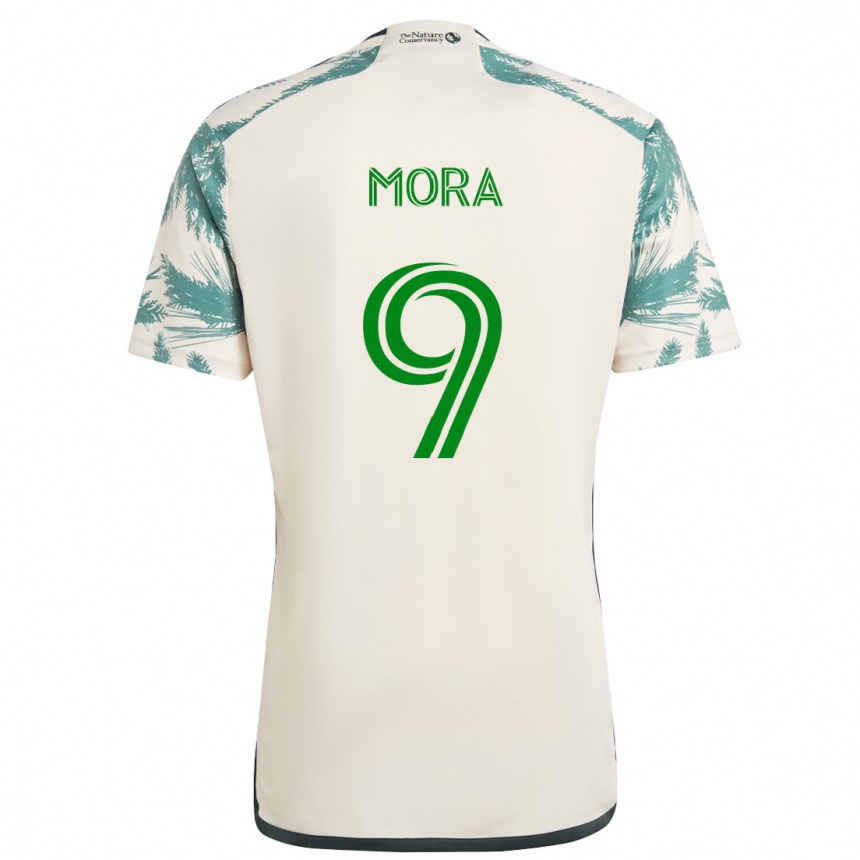 Kids Football Felipe Mora #9 Beige Brown Away Jersey 2024/25 T-Shirt Uk