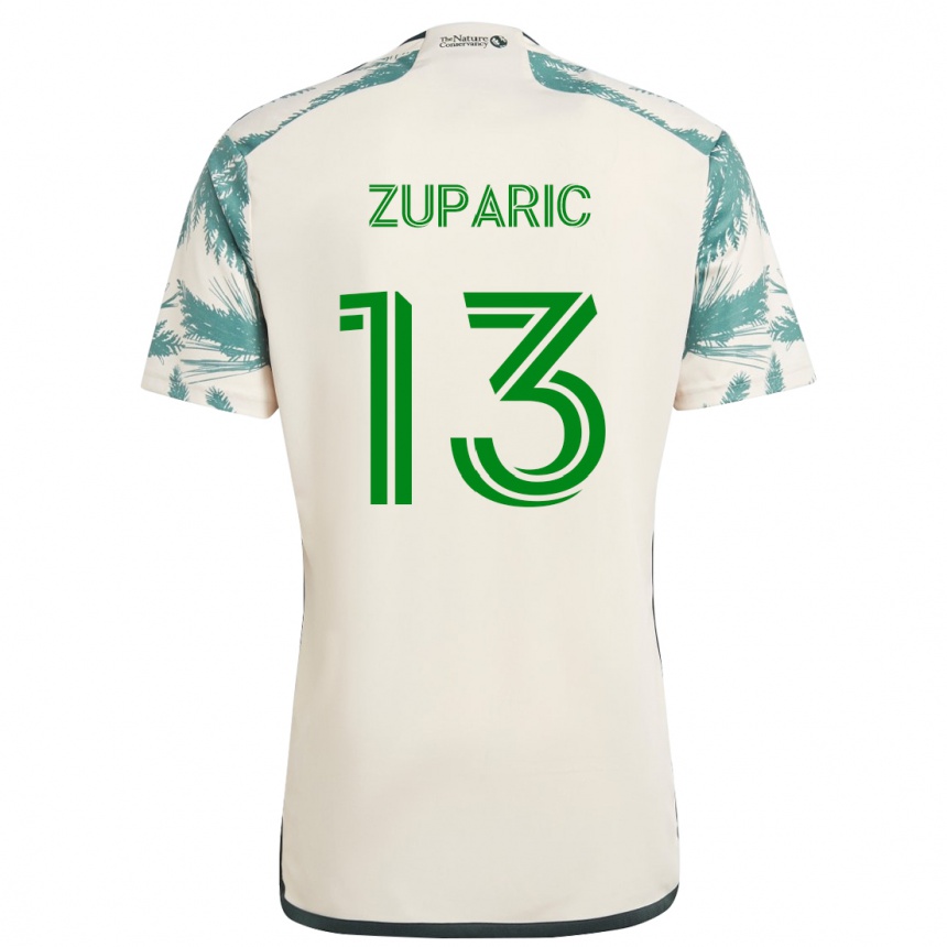 Kids Football Dario Zuparic #13 Beige Brown Away Jersey 2024/25 T-Shirt Uk