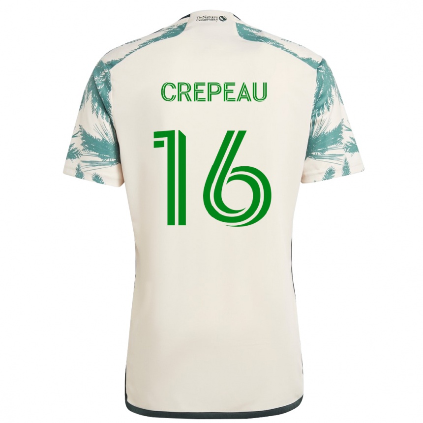 Kids Football Maxime Crépeau #16 Beige Brown Away Jersey 2024/25 T-Shirt Uk