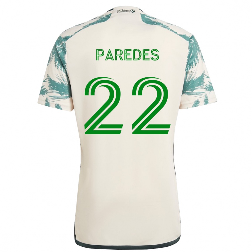 Kids Football Cristhian Paredes #22 Beige Brown Away Jersey 2024/25 T-Shirt Uk