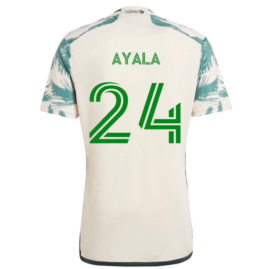 Kids Football David Ayala #24 Beige Brown Away Jersey 2024/25 T-Shirt Uk