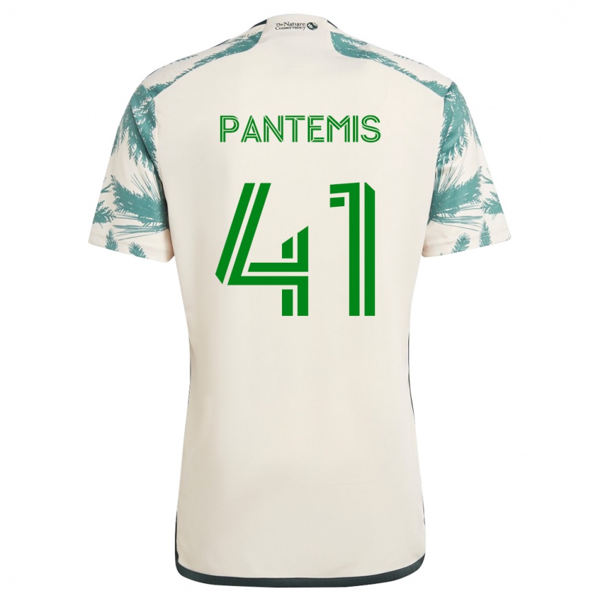 Kids Football James Pantemis #41 Beige Brown Away Jersey 2024/25 T-Shirt Uk