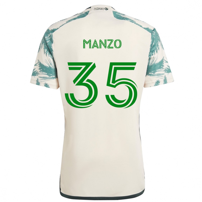 Kids Football Alexis Manzo #35 Beige Brown Away Jersey 2024/25 T-Shirt Uk