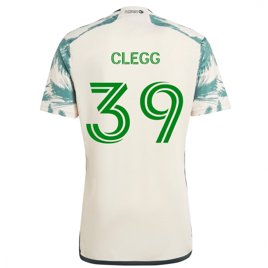 Kids Football Tyler Clegg #39 Beige Brown Away Jersey 2024/25 T-Shirt Uk