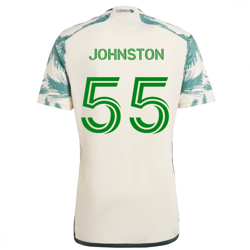 Kids Football Malcolm Johnston #55 Beige Brown Away Jersey 2024/25 T-Shirt Uk