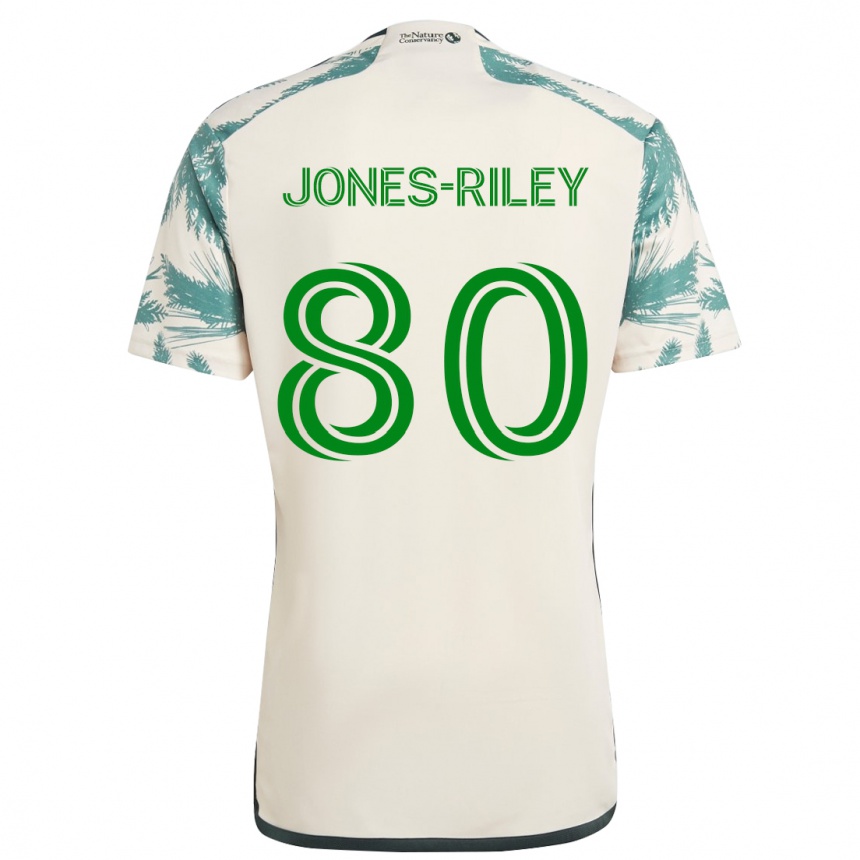 Kids Football Jaden Jones-Riley #80 Beige Brown Away Jersey 2024/25 T-Shirt Uk