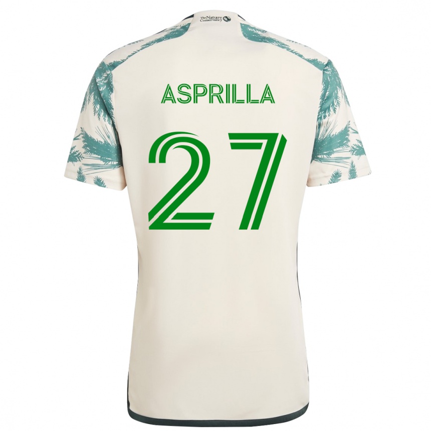 Kids Football Dairon Asprilla #27 Beige Brown Away Jersey 2024/25 T-Shirt Uk