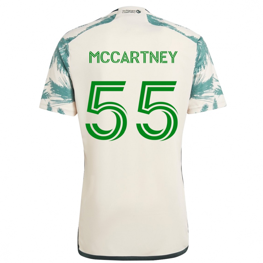 Kids Football Dawson Mccartney #55 Beige Brown Away Jersey 2024/25 T-Shirt Uk