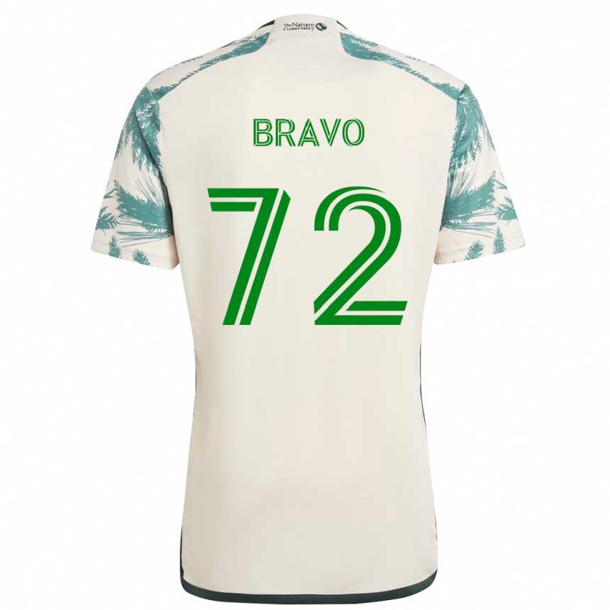 Kids Football Julian Bravo #72 Beige Brown Away Jersey 2024/25 T-Shirt Uk