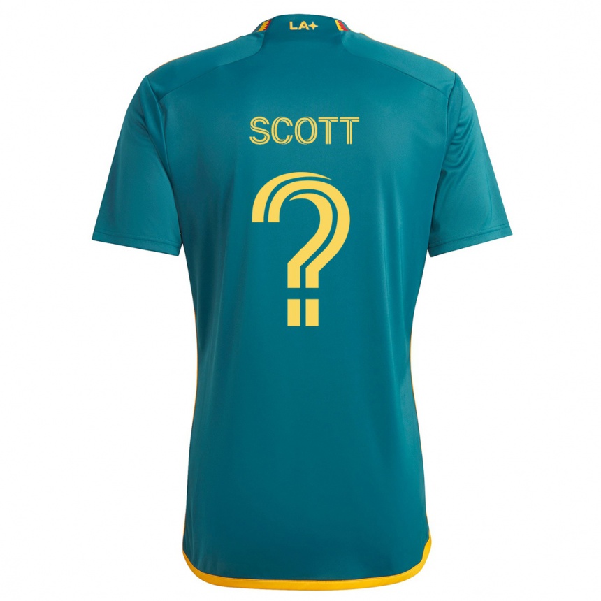 Kids Football Brady Scott #0 Green Yellow Away Jersey 2024/25 T-Shirt Uk