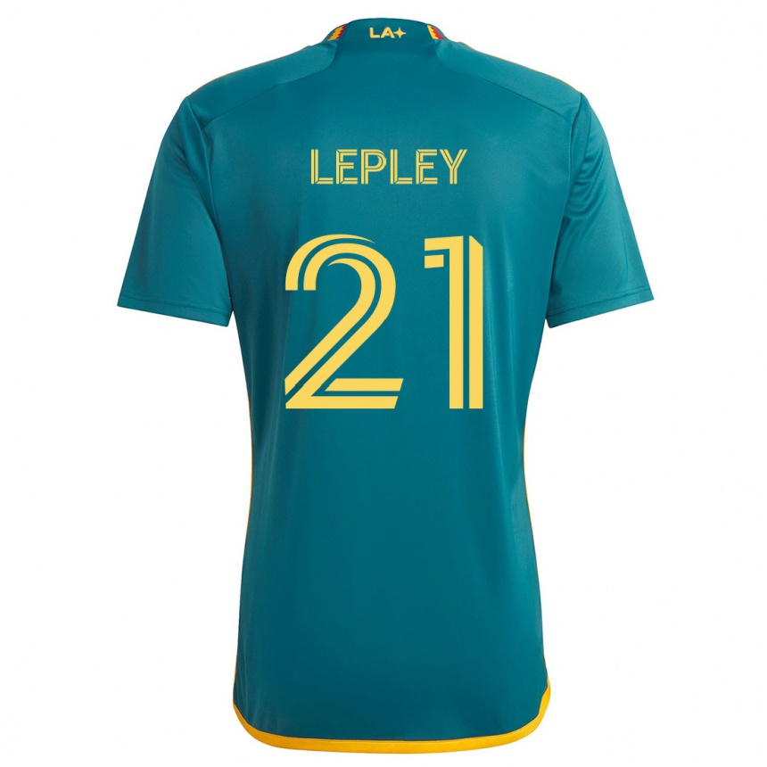 Kids Football Tucker Lepley #21 Green Yellow Away Jersey 2024/25 T-Shirt Uk