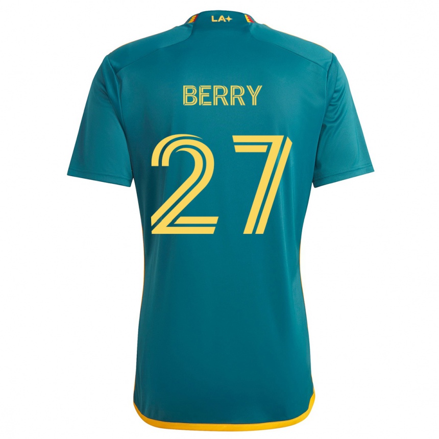 Kids Football Miguel Berry #27 Green Yellow Away Jersey 2024/25 T-Shirt Uk