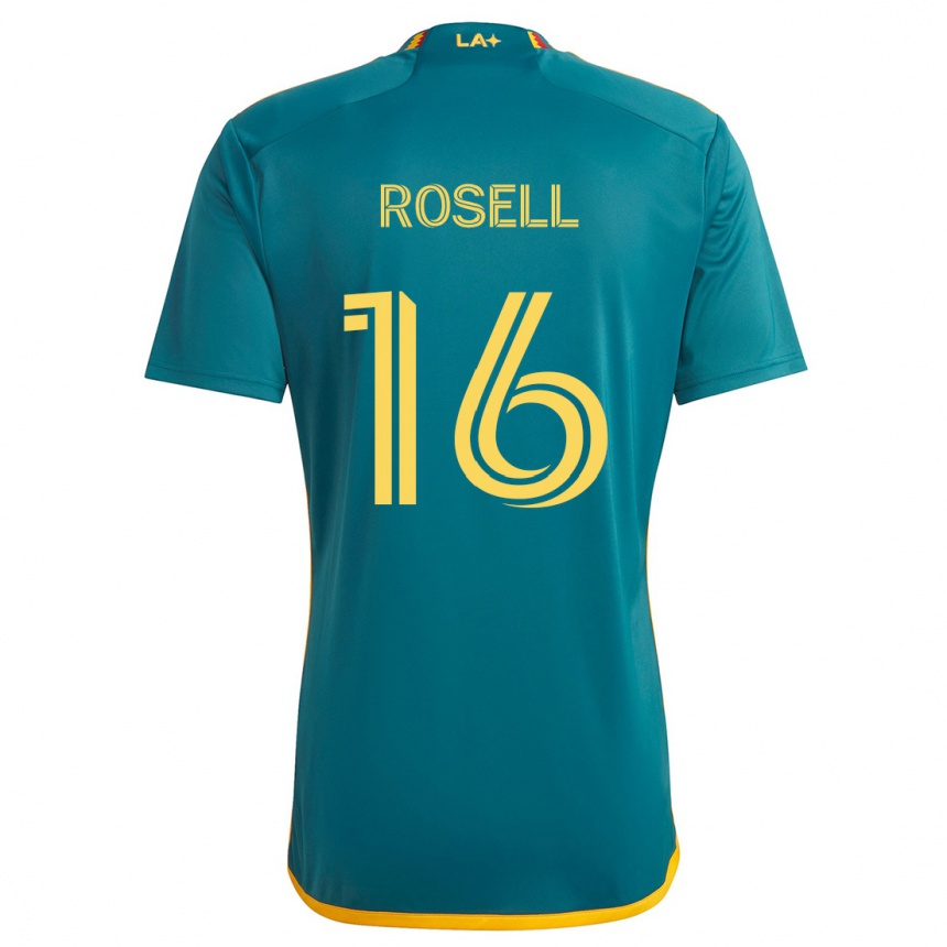 Kids Football Uri Rosell #16 Green Yellow Away Jersey 2024/25 T-Shirt Uk