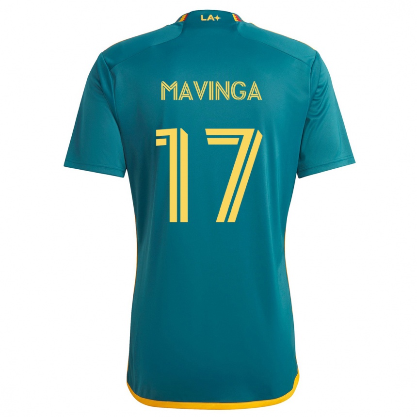 Kids Football Chris Mavinga #17 Green Yellow Away Jersey 2024/25 T-Shirt Uk