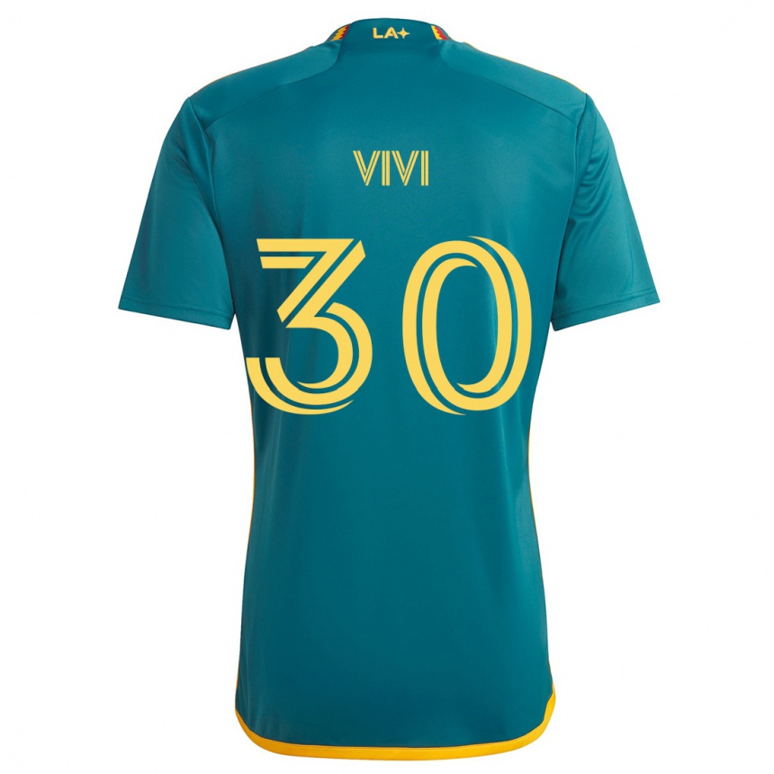 Kids Football Gino Vivi #30 Green Yellow Away Jersey 2024/25 T-Shirt Uk