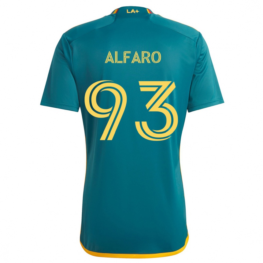 Kids Football Tony Alfaro #93 Green Yellow Away Jersey 2024/25 T-Shirt Uk