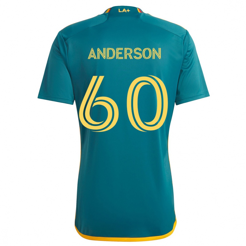 Kids Football Nolan Anderson #60 Green Yellow Away Jersey 2024/25 T-Shirt Uk