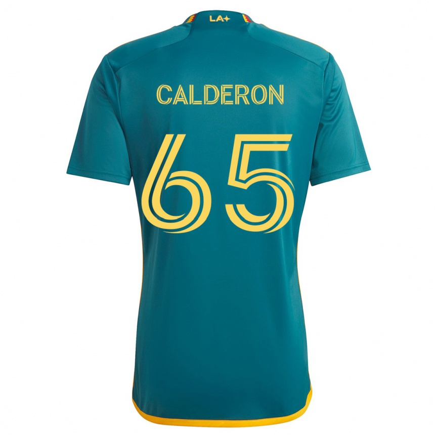 Kids Football Juan Calderón #65 Green Yellow Away Jersey 2024/25 T-Shirt Uk