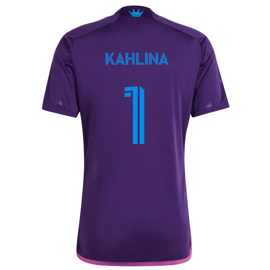 Kids Football Kristijan Kahlina #1 Purple Blue Away Jersey 2024/25 T-Shirt Uk