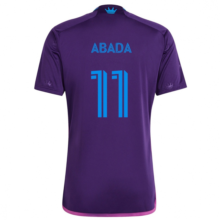 Kids Football Liel Abada #11 Purple Blue Away Jersey 2024/25 T-Shirt Uk