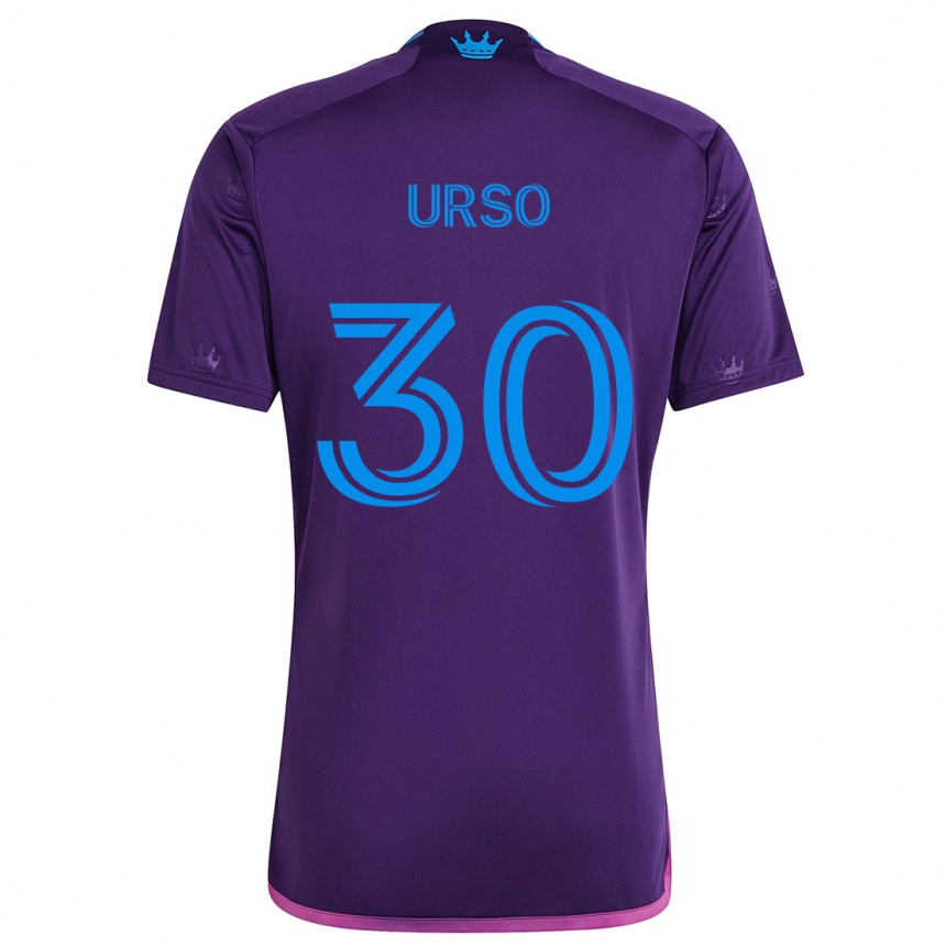 Kids Football Júnior Urso #30 Purple Blue Away Jersey 2024/25 T-Shirt Uk