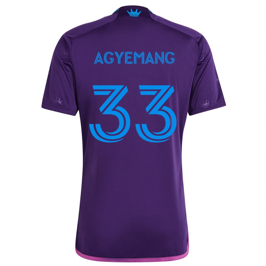 Kids Football Patrick Agyemang #33 Purple Blue Away Jersey 2024/25 T-Shirt Uk