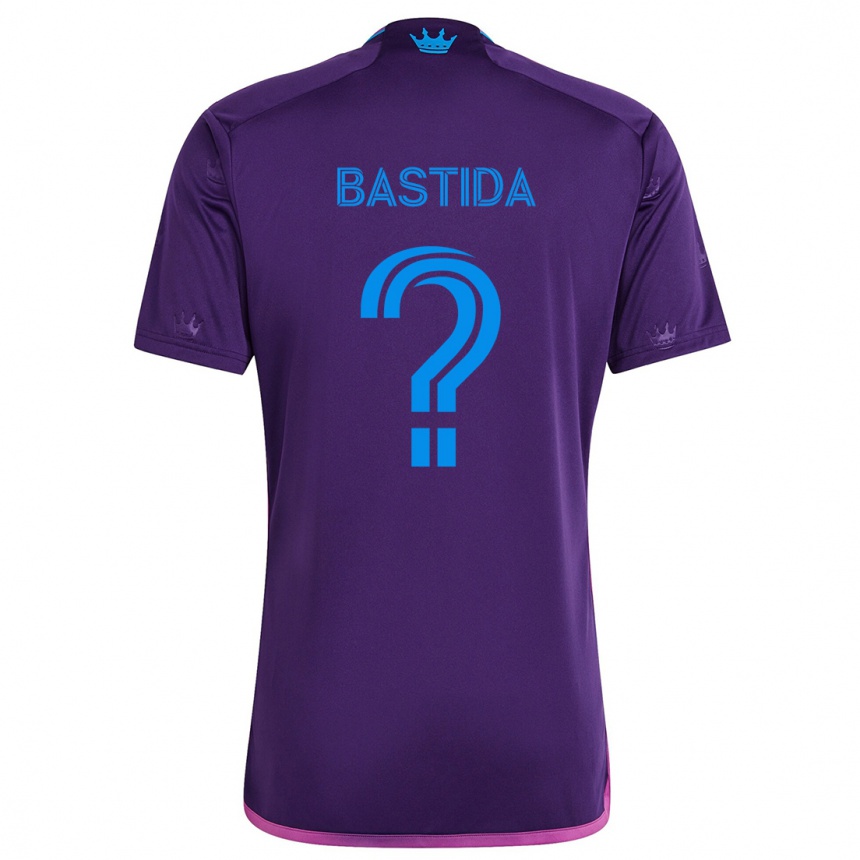 Kids Football Juan Martinez-Bastida #0 Purple Blue Away Jersey 2024/25 T-Shirt Uk