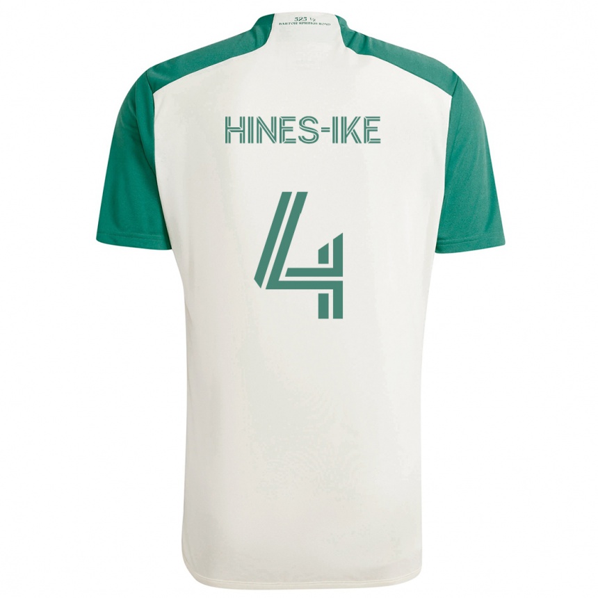 Kids Football Brendan Hines-Ike #4 Tan Green Away Jersey 2024/25 T-Shirt Uk